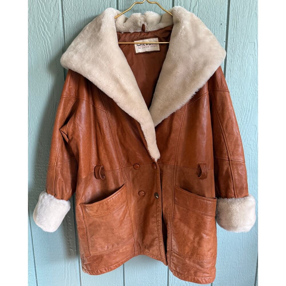 Wilsons Leather Tan Jacket with Cream Shearling